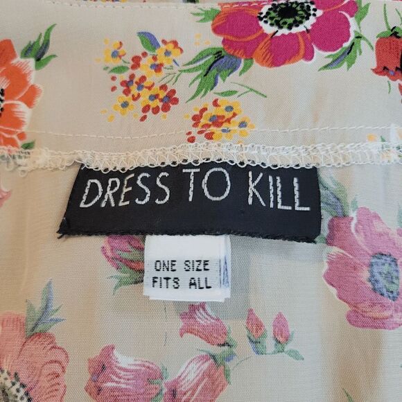 Dress to kill womens one size fits all multi color floral dress - Picture 4 of 7
